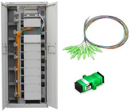 Kit- Optical fiber distribution cabinet-ODF_1296 Fusions + 1296 SC / ACP adapters + 1296 Pigtails G657A2 SC / APC 1.5m-0.9mmø (Yellow)
