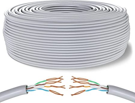 Bobina Cable Categoría 5E UTP rígido para exterior PE Fca, color blanco (305mts)