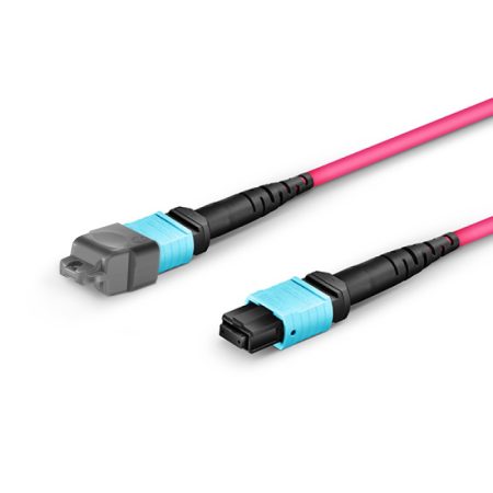 Cable de fibra óptica multimodo tipo B 12 fibras con conector MTP® 12 hembra – MTP® 12 hembra 10m _OM4 50/125 (OFNP)