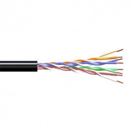 Bobina Cable Categoría 5E UTP rígido para exterior, color negro (305mts)