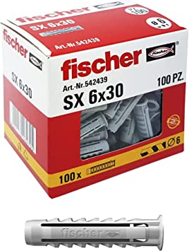 fischer Tacos pared para hormigón SX 5x25 para fijar lámparas, cuadros,  Caja tacos 100 uds : : Bricolaje y herramientas