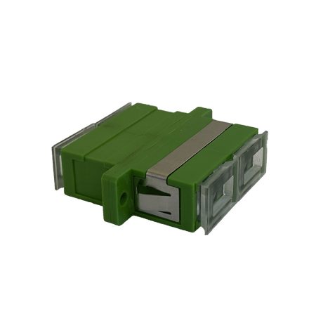 Adaptador F.O. Duplex SC/APC verde, tapón traslúcido (20 uds)
