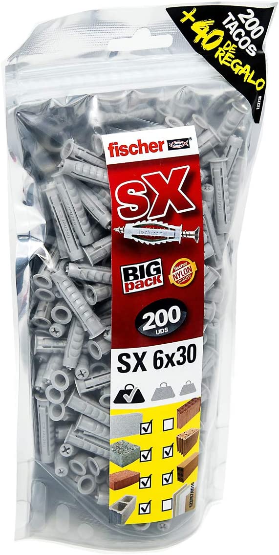 Taco para hormigón SX 6*30 (100 uds.)_Fischer – Merocom Solutions