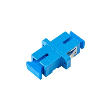 Adaptador con soporte (hembra – hembra) SC/UPC_Tapón Azul